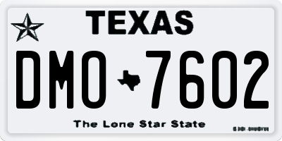 TX license plate DMO7602