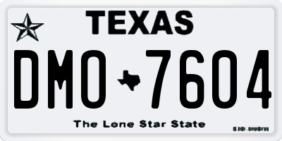 TX license plate DMO7604