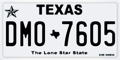 TX license plate DMO7605