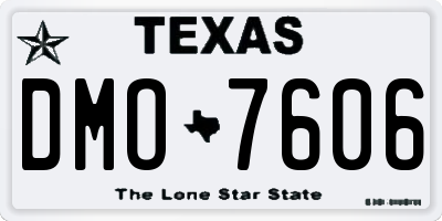 TX license plate DMO7606