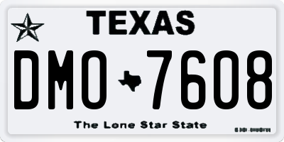 TX license plate DMO7608
