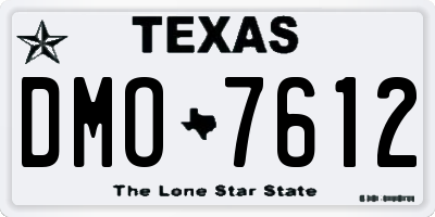 TX license plate DMO7612