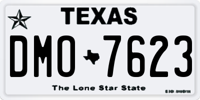 TX license plate DMO7623