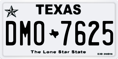 TX license plate DMO7625