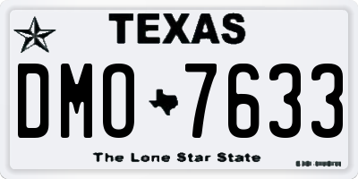 TX license plate DMO7633