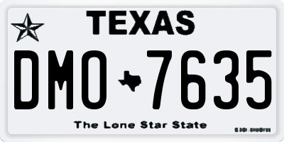 TX license plate DMO7635