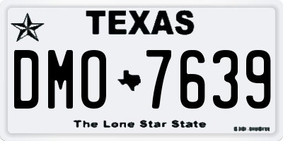 TX license plate DMO7639