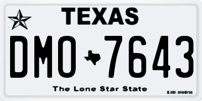 TX license plate DMO7643