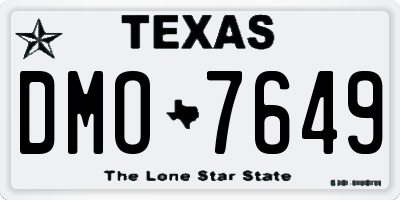 TX license plate DMO7649