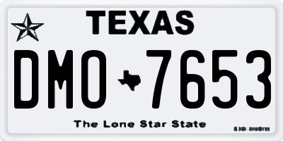 TX license plate DMO7653