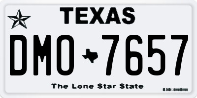 TX license plate DMO7657