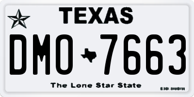 TX license plate DMO7663