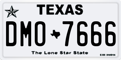 TX license plate DMO7666