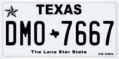 TX license plate DMO7667