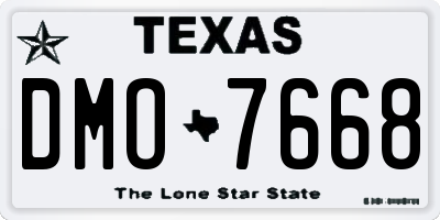 TX license plate DMO7668