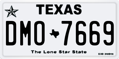 TX license plate DMO7669