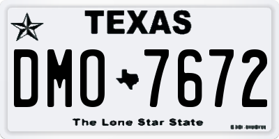 TX license plate DMO7672