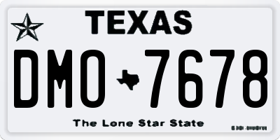 TX license plate DMO7678