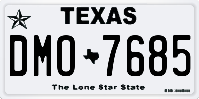 TX license plate DMO7685