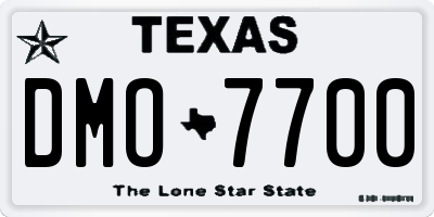 TX license plate DMO7700