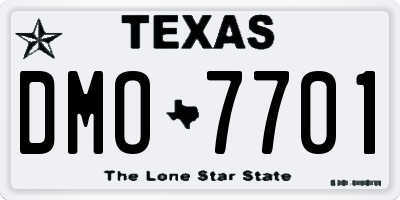 TX license plate DMO7701