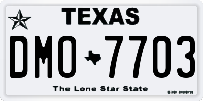 TX license plate DMO7703