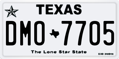 TX license plate DMO7705