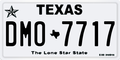 TX license plate DMO7717