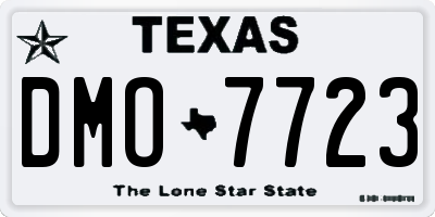 TX license plate DMO7723
