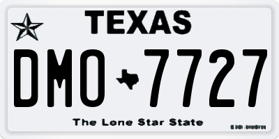 TX license plate DMO7727