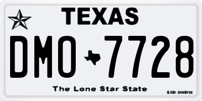 TX license plate DMO7728