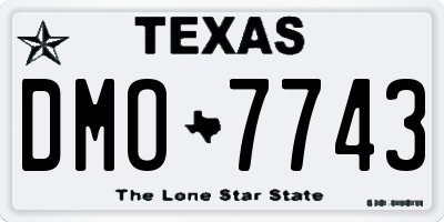 TX license plate DMO7743