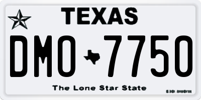 TX license plate DMO7750