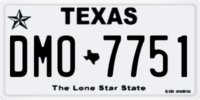 TX license plate DMO7751