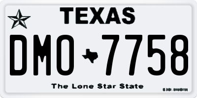 TX license plate DMO7758