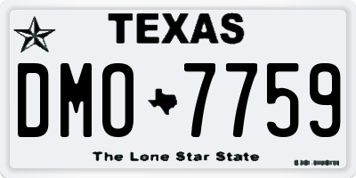 TX license plate DMO7759