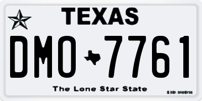 TX license plate DMO7761