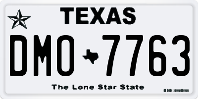 TX license plate DMO7763