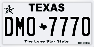 TX license plate DMO7770