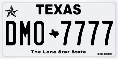 TX license plate DMO7777
