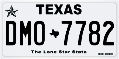 TX license plate DMO7782