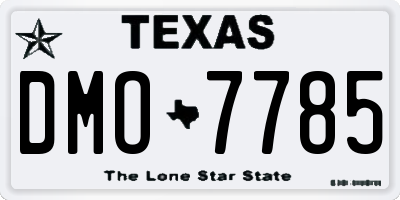 TX license plate DMO7785