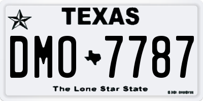 TX license plate DMO7787