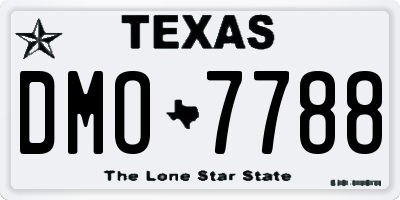 TX license plate DMO7788