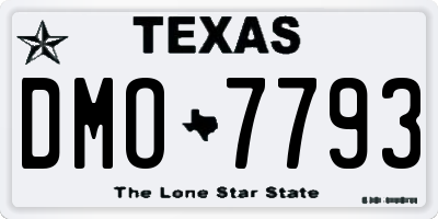 TX license plate DMO7793