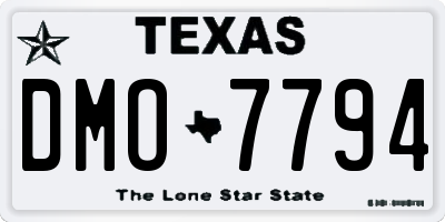 TX license plate DMO7794