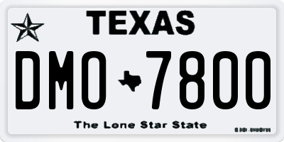 TX license plate DMO7800