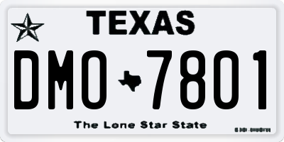TX license plate DMO7801