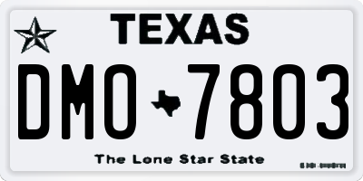 TX license plate DMO7803