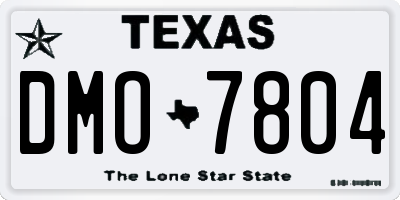 TX license plate DMO7804